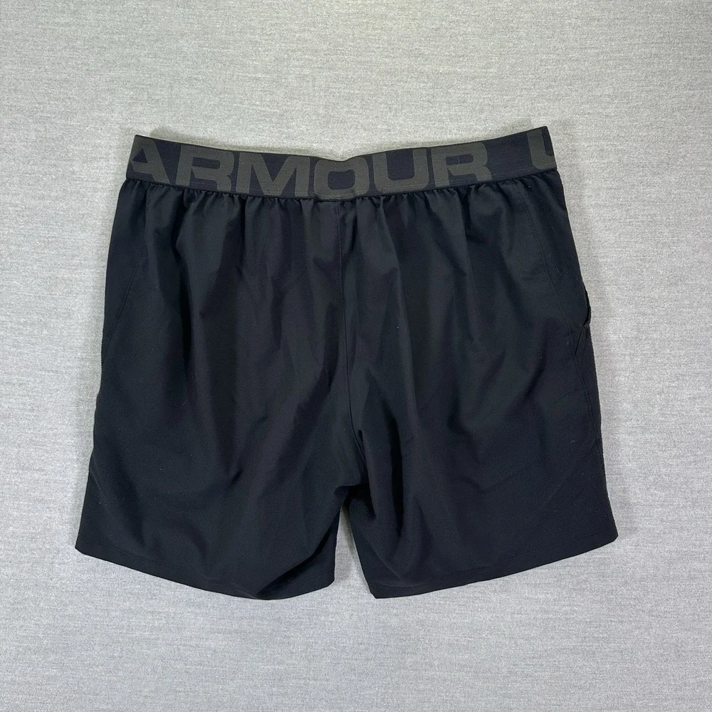 Under Armour Athletic Shorts Men's Size 2XL Black HeatGear Fitted Active Gym - Picture 4 of 7